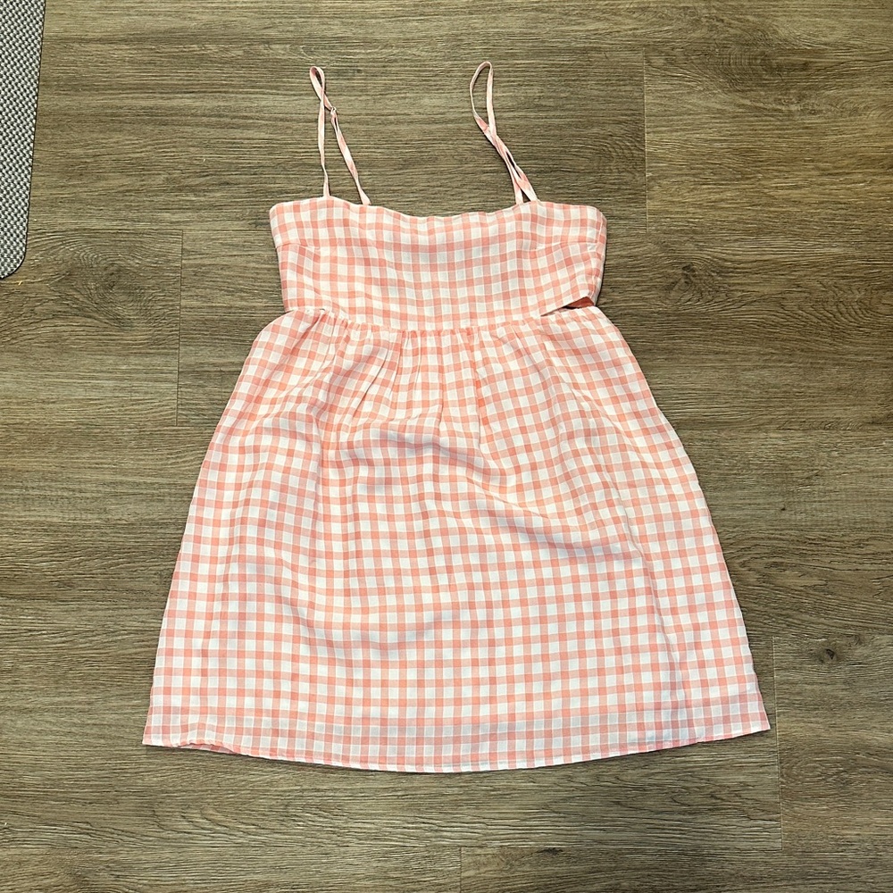 Pink Lily Peach Gingham Mini Dress - Picture 4 of 5